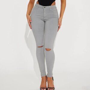 Fasion Nova Grey Skinny Jeans